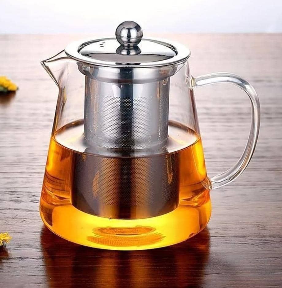 قوری پیرکس دمنوش دار شعله مستقیم - قوری پیرکس دارای محفظه دمنوش 
